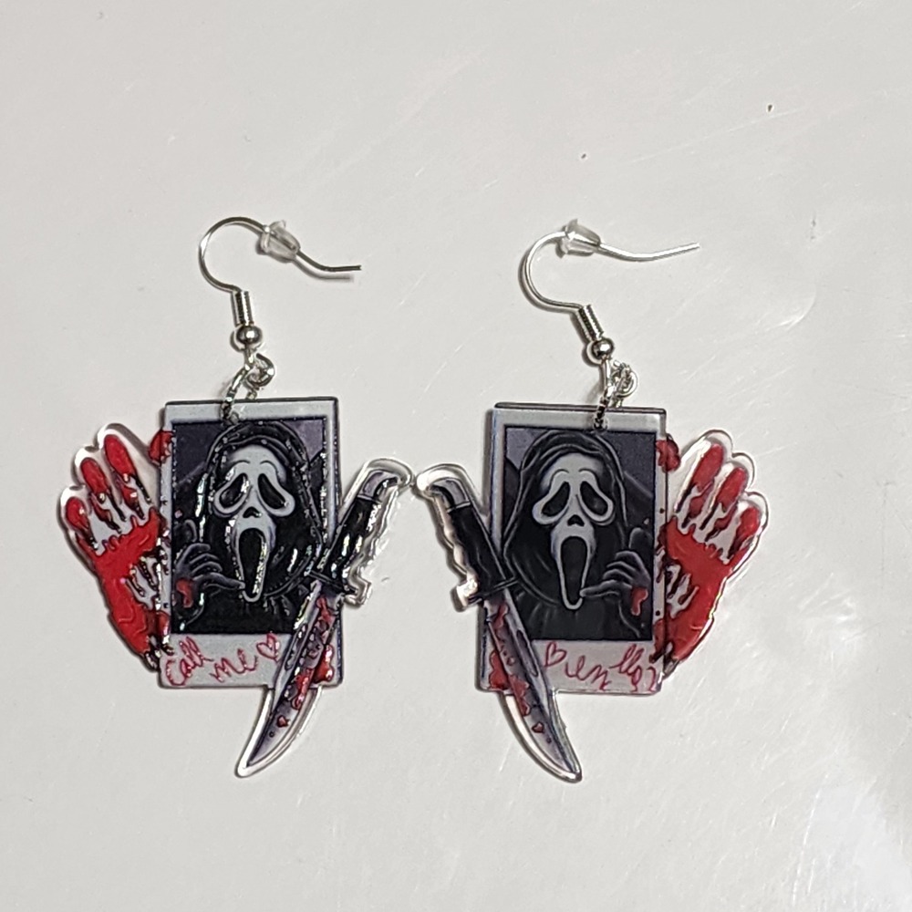 Horror Ghost Earrings Halloween Fall Scary Face Gift Party Jewelry